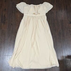 Revelry Cream Ruffle Off-Shoulder Maxi Dress